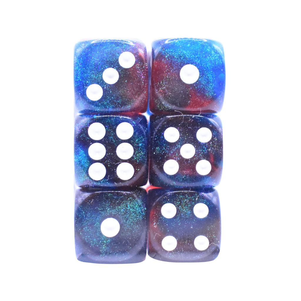 Fire and Ice 16mm D6 Edge Dice (Set of 12)