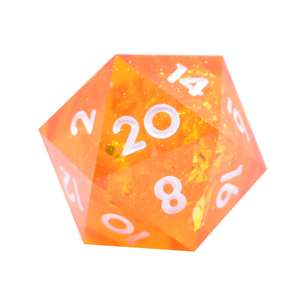 33mm D20 Sharp Edge Dice (Orange)