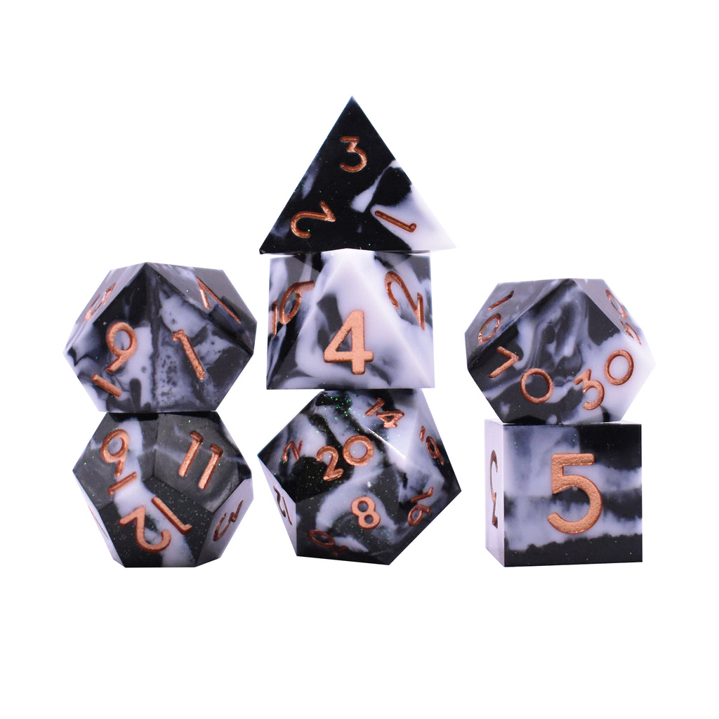 Sharp Edge Dice (Black Zebra)