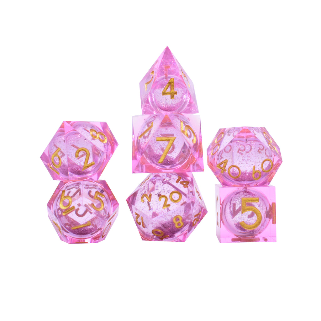 Liquid Core Sharp Edge Dice (Pink)