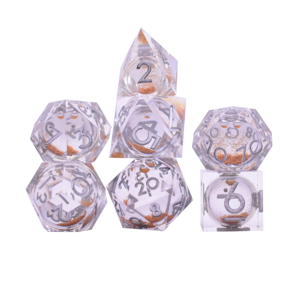 Liquid Core Sharp Edge Dice (Orange)